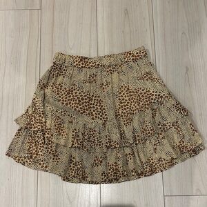 Amuse Society Animal Print Ruffle Skirt